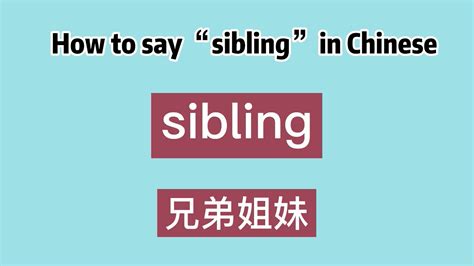 How to say siblings in Chinese .